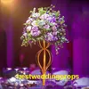 Dekorasyon Yeni Stil Düğün Sütunları Çiçek Standları Kat Ayakta Centerpiece Çiçek Vazo Gezi Yürüyüş Süsler Ile Çiçek Columns T Road Llfa Best0327