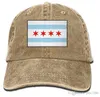 PZX Baseball Cap for Men Women Chicago Flag Men039S Cotton Jeans Ajustável Cap Hat Multicolor Opcional6743109
