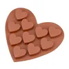 Silikonkakor Mögel 10 gitter hjärtformad chokladform bakning DIY3104983