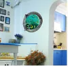 3d محاكاة الإبداعية العالم تحت الماء أسماك النوافذ مشهد ملصقات الحائط للأطفال غرفة خلفية ديكور المنزل جدارية لصائق Z-2-002