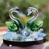 Crystal Glass Animal Swan Figurines Paperweight Feng Shui Crafts Figurine Art & collection For Home Wedding Decor Kids Gifts341L