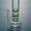 30 pezzi all'ingrosso Triple Comb Perc Dab Rig Piccoli tubi dell'acqua Tubo dritto Bong in vetro Pettine Oil Rig Verde Perc Bong DHL gratuito 10XX