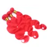 Cabelo brasileiro 3 pacotes de extensões de tece vermelho brilhante onda do corpo vermelho colorido pacote de cabelo humano ofertas corpo ondulado tramas duplas 14236307