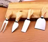 New Stainless Steel Cheese Knife Oak Handle Cheese Butter Pizza Cutter Cheese Knife Set 80pcs