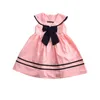 Bébé Vêtements Filles Robe D'été De Mode Sans Manches Marine Style Robes Enfants Enfants Casual Grand Bowkont Princesse Robe 3 Couleurs Pour Fille 2-12T