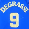 Comunidade Degrassi 9 Jimmy Brooks Jerseys High School Team colorido cor azul costureado Brooks moa