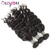 Pacotes de cabelo brasileiro de vison não processado com onda de água frontal cabelo humano com fechamento extensões de cabelo de onda natural apenas para blac7800407