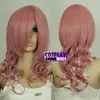 Parrucche per capelli ricci cosplay ricci rosa scuro da 0,5 m di volume