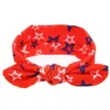 Amerykański Dzień Niepodległości Łuki Pałąk Baby Star Arrow Print Turban Stretch Wiązany Hairbands Kids Akcesoria do włosów