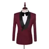 Alto xale de xale de lapela nobre de peito duplo trespassado Tuxedos Men Suits Wedding/baile/jantar Man Blazer (jaqueta+calça+gravata)