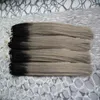 Chengfa Ombre Human Hair 400g 1G / S 400S Remy Micro Bead Hair Extensions T1B / Gray Micro Loop Human Hair Extensions