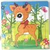 16 stuks houten puzzel kleuterschool babyspeelgoed kinderen kinderen dieren hout 3d puzzels kinderen bouwstenen grappige game educatief speelgoed c5351