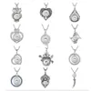 7 Styles Noosa Assorted Ginger 18mm Snap Buttons Chunk Charms Crystal Heart Multi Pendant Necklaces 316L Stainless Steel Chain Jewelry