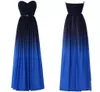 Prom Dress Black Blue Ombre Long Chiffon A Line Plus Size Floor-Length Formal Evening Party Celebrity Bridesmaid Gown