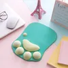 Mais novo 3D Dos Desenhos Animados Mouse Pad Bonito Garra Do Gato Espessamento Laptop Almofada de Proteção de Descanso de Pulso Silicone Anti-skid Ratos Pad Esteira de Apoio Do Escritório