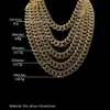 Mäns Iced Out Chain Hip Hop Halsband Smycken Full Crystal Rhinestone Gold Miami Cuban Link Kedjor 8Inch 16Inch 18INCH 20INCH 22INCH 24INCH