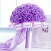 simulation roses Bridal Wedding Bouquet Wedding Decoration Artificial Bridesmaid Flower Lace Bride Holding Flower