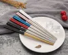 304 Stainless Steel Chopsticks Guld Svart Silver Square Chopsticks Bar Restaurang Kök Tillbehör Jul Party Utensil WX9-874