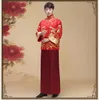 Çin Geleneksel gösterisi Çin tarzı gelin damat gelinlik bornoz Benzersiz giyim erkek pratensis ejderha kıyafeti tang takım kostüm işlemeli