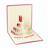 Tutta la più recente torta di compleanno carta 3D tagliata al laser pop-up cartoline fatte a mano biglietti di auguri regalo personalizzati forniture per feste273Z