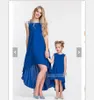 Mommy And Me Family Matching Clothes Mother And Daughter Dresses Family Look Children Patchwor Floral Asymmetrical Cropping Dresses Outfits