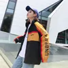 Hip Hop BF Harajuku Jacket women's autumn coat Uinsex jacket with heating Long Sleeve Printed Outwear Loosen Windbreaker