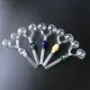 60PCS Skull Design Smoking Pipes Double Pyrex Glass Oil Burner Multicolor Spoon Pipe Round Ball Dome Hand Pipes SW29