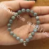 10 Pcs Labradorite Cristal Bracelet 8mm Gris Pierre De Lune Bleu Flash Ronde Perles Guérison Énergie Bracelets Spectrolite Poignet Bracelet Anti Stress