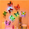 Kolorowe Lekkie Naklejki Ścienne Motyl Łatwy Instalacja Night Light Lampa LED Home Living Kid Room Lodówka Sypialnia Decor