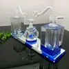 Glass Pipes Smoking Manufacture Hand-blown hookah Twin crystal pot glass Alcohol burner