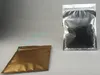 100pcs/lot 12x20cm translucency back matte gold aluminium foil ziplock bag, front frosted clear storage coffee bean sack zipper resealable