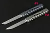 High End EDC Pocket Folding Knife D2 Satin Tanto Blade TC4 Titanium Alloy Handle Ball Bearing Tactical Fold Knives