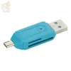 SD + Micro SD Leitor de Cartão USB OTG Universal Micro USB OTG TF / SD Card Reader Micro Adaptador USB OTG para Android Telefone Celular 300 pçs / lote