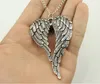 Bezpłatny statek 20 sztuk / partia Tybetańska Siła Vintage Style Angel Wings Charms Łańcuch Naszyjnik DIY