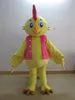 Factory direct sale hot lovely-yellow-rooster Halloween Fancy Dress Cartoon Adult Animal Mascot Costume free shipping