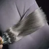 biondo cenere capelli lisci micro anello capelli 100% micro perline umani collegamenti a macchina estensione dei capelli Remy capelli grigi