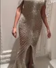 Abendkleid Yousef aljasmi Kim Kardashian Dolman-Ärmel O-Ausschnitt Kristall Meerjungfrau Split Almoda gianninaazar ZuhLair murad Ziadnakad