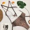 Engraçado europeu e americano novo designer mulheres s biquíni moda swimwear biquíni biquíni leopardo oco maiô