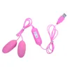 1 set USB vibrerende jump dubbele eieren roze paarse vibrator sex vibrator producten volwassen speeltjes voor vrouwen