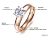 The new fashion jewelry 18KRGP stamp original single gold ring single CZ zircon ladies wedding gold ring
