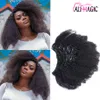 Clip Indian Human Hair Extension Gruste Yaki Kinky Curly Clip w przedłużanie włosów 100% Brazylijskie ludzkie włosy 7 sztuk i 120 g/set