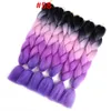 24'' 100g/pc 2T 3T 4T Synthetische Ombre Kanekalon Flechthaar Häkeln Zöpfe Frisuren Haarverlängerungen Lila Rosa Schwarz 60 Farben