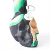 8.7 Inch Tall Skull Silicone Water Pipe with downstem Hookahs Glass Pipes Dab Oil Rig glass smoking accessories