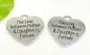 100pcs/lot Silver Plated Alloy The Love Between Mother Daughter is Forever Heart Charms Pendants for Jewelry Making Findings 25mm