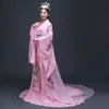 Etnisk Kläder Elegant Traditionell Klänning Kvinnlig Kostym Ancient China Princess Outfit Hanfu Kostym Broderad Rosa Kinesisk Charmig Kvinna