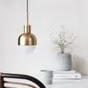 Moderne kleine vergulde gouden hanglamp loft industriële hanglampen eenvoudige slaapkamer woonkamer eetkamer licht armatuur