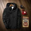 2018 Mens Bomber Jacket Reflective Hooded Autumn Reflective Windbreaker Black Long Sleeve Tactical Pullover Plus Size 3XL