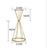 10 sztuk Wazony Złoty Kwiat Stojak 70 CM / 50 CM Metalowa Droga Lead Wedding Centerpiece Kwiaty Rack Do Dekoracji Party Event