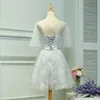 Tulle gris clair avec dentelle robes de demoiselle d'honneur en dentelle florale robe de soirée de mariage invité porter sur mesure plus la taille pas cher