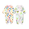 Frete grátis 2 pcs marca bebê romper mangas compridas 100% algodão bebê pijama dos desenhos animados impresso bebê recém-nascido meninas meninos roupas barato atacado